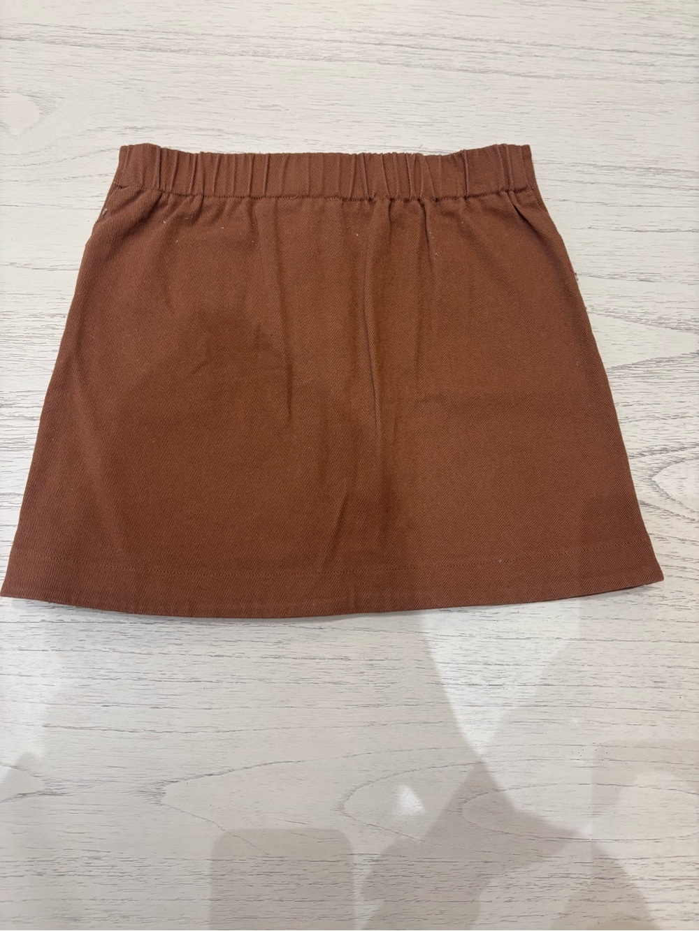 Copper Key Rust Brown Button-Front Mini Skirt - Picture 2 of 6